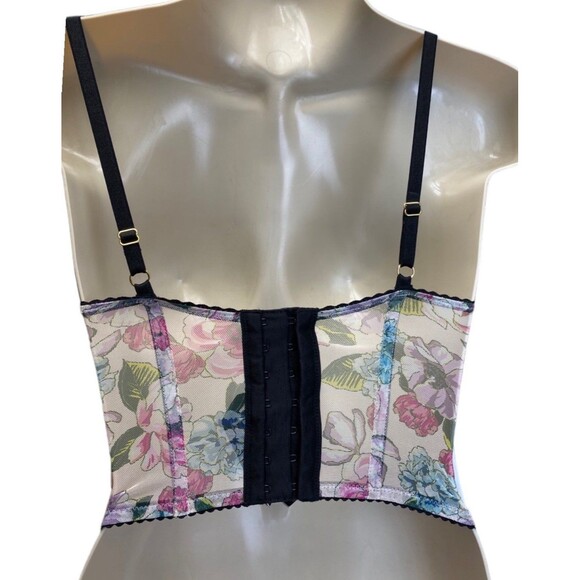 Victoria's Secret 32C Very Sexy Push-Up Bra Bustier Corset floral embroidered - Picture 5 of 10